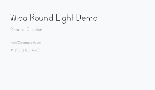 Wida Round Light Demo Business Card