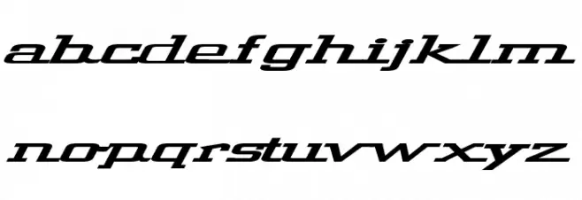 Wide Glide Schriftart Kleinbuchstaben