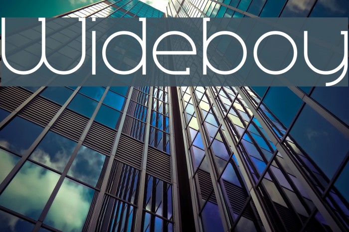 Wideboy Font examples