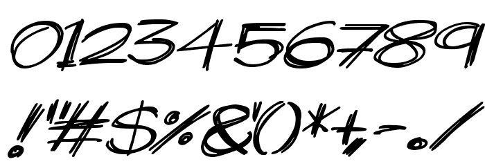 Widescratch Italic Font OTHER CHARS