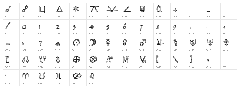 Widget ExtraBold Character Map