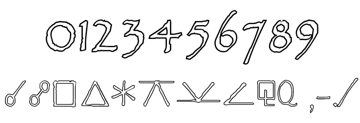 Widget Outline Font OTHER CHARS