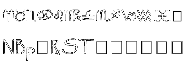 Widget Outline Font LOWERCASE