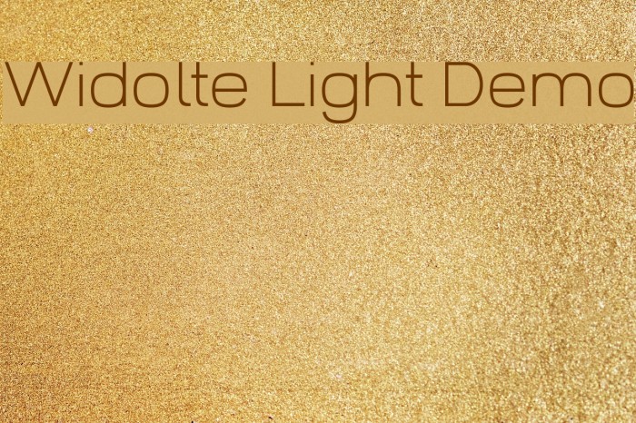 Widolte Light Demo Font examples