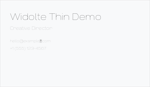 Widolte Thin Demo Business Card