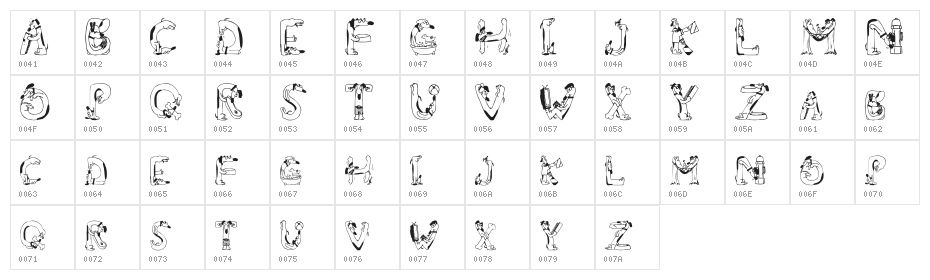 Wiener Gentil Toutou Character Map