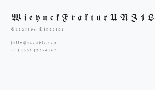 WieynckFrakturUNZ1L-BoldItalic Business Card