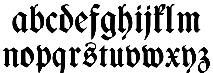 WieynckFrakturUNZ1L-Bold Font LOWERCASE