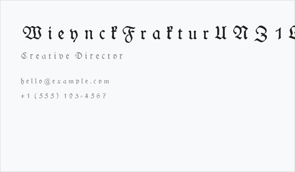 WieynckFrakturUNZ1L-Italic Business Card