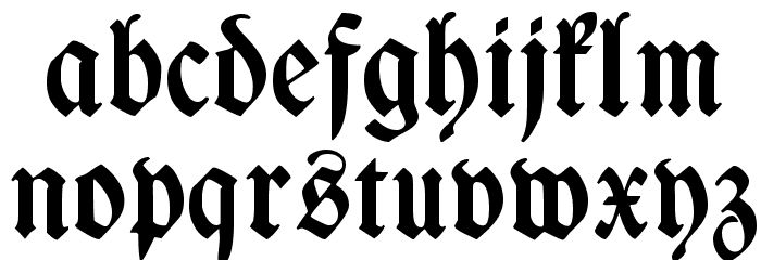 Wieynk Fraktur Bold Font LOWERCASE