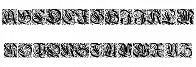 Wieynk Fraktur Initialen Шрифта ВЕРХНИЙ