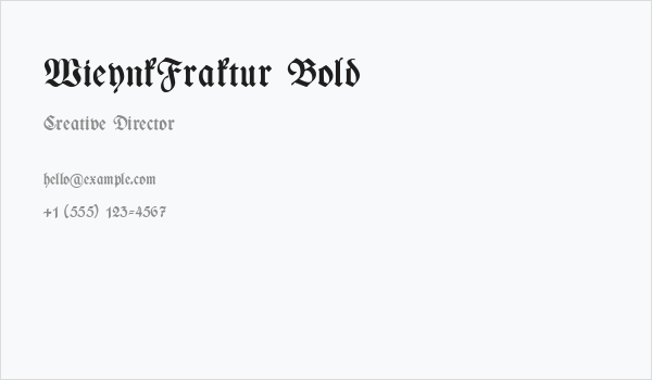 WieynkFraktur Bold Business Card