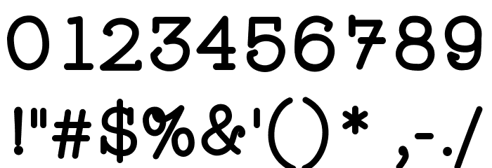 WigendaTypewrite-Bold Font OTHER CHARS