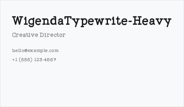 WigendaTypewrite-Heavy Business Card
