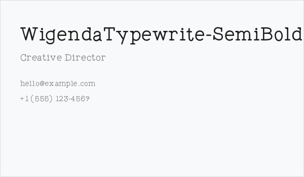 WigendaTypewrite-SemiBold Business Card