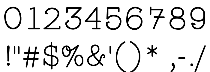 WigendaTypewrite Font OTHER CHARS