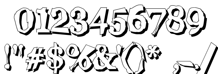 Wiggly Shadow Font OTHER CHARS