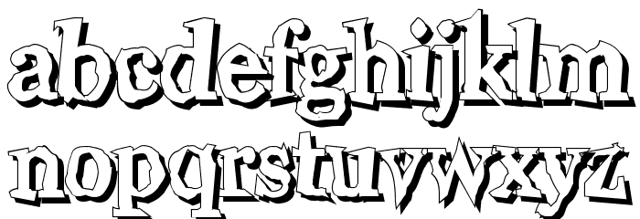 Wiggly Shadow Font LOWERCASE