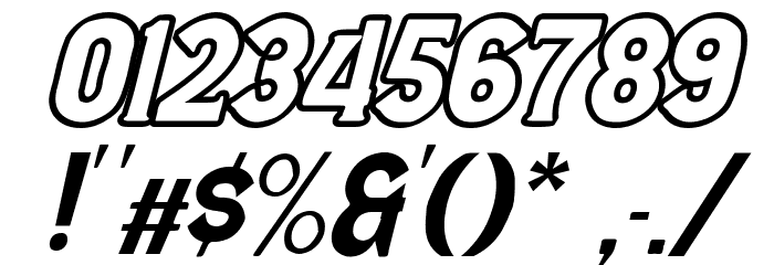 Wild Bandit Outline Italic Font OTHER CHARS