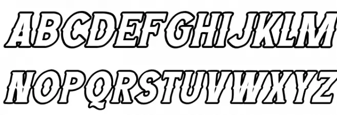 Wild Bandit Outline Italic フォント 大文字
