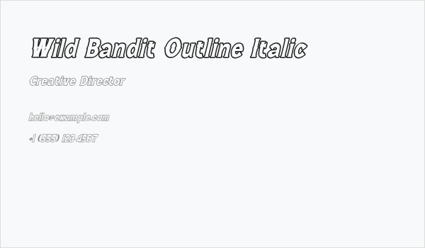 Wild Bandit Outline Italic Business Card
