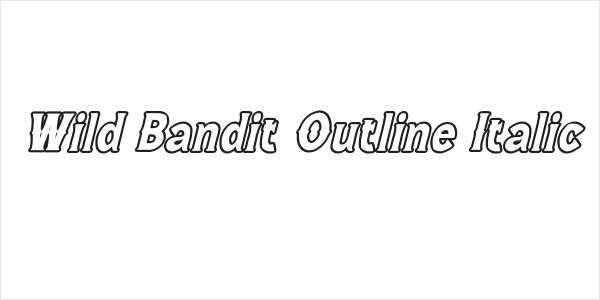 Wild Bandit Outline Italic Logo