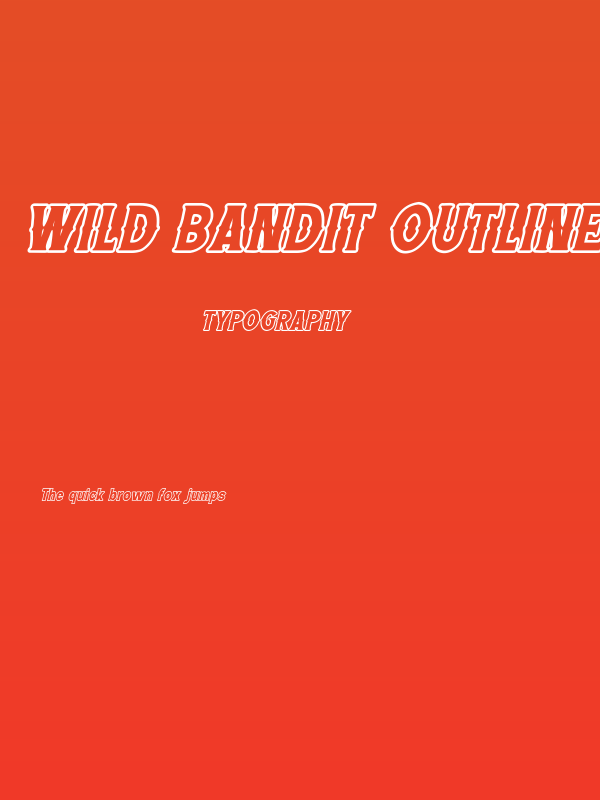 Wild Bandit Outline Italic Poster