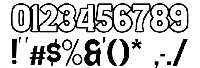 Wild Bandit Outline Font OTHER CHARS