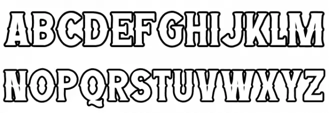 Wild Bandit Outline Schriftart Groß