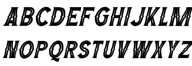 Wild Bandit Serif Hole  Italic Polices MAJUSCULES