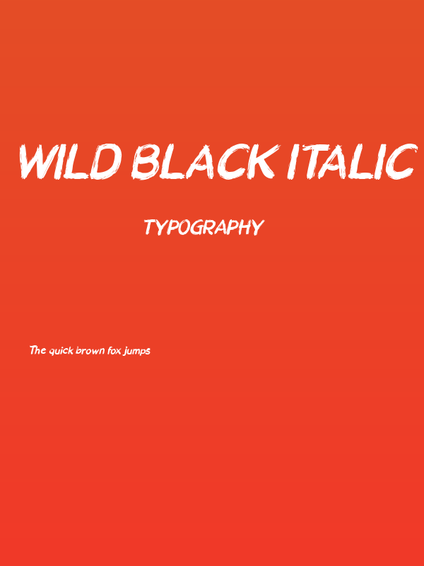 Wild Black Italic Poster