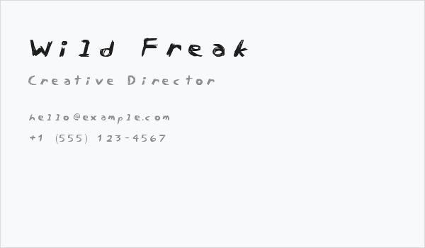 Wild Freak Business Card