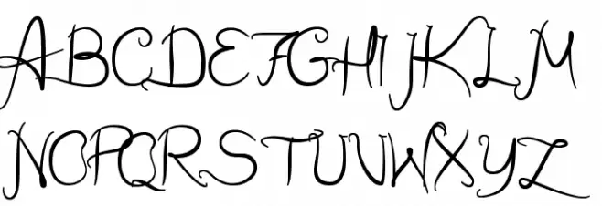 Wild Script फ़ॉन्ट अपरकेस