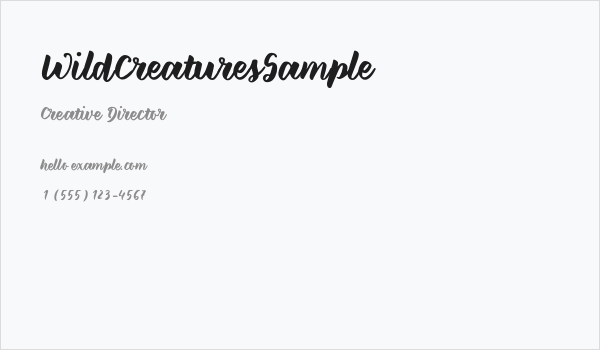 WildCreaturesSample Business Card