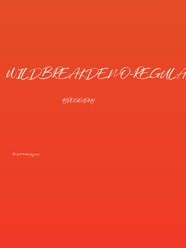 WildbreakDEMO-Regular Poster