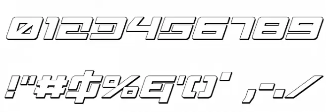 Wildcard 3D Italic Font OTHER CHARS