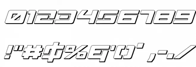 Wildcard 3D Italic Font OTHER CHARS