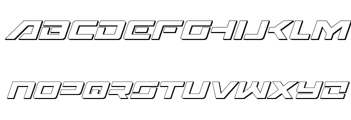 Wildcard 3D Italic Font LOWERCASE