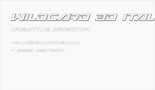Wildcard 3D Italic Business Card