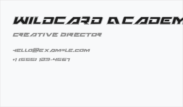 Wildcard Academy Italic Business Card