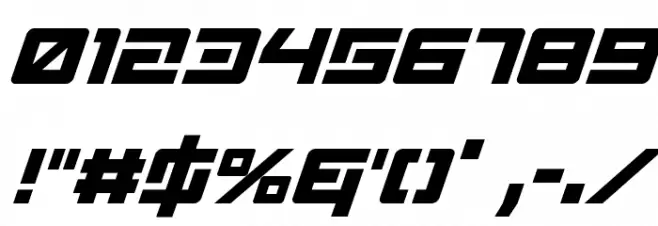 Wildcard Condensed Italic Font OTHER CHARS