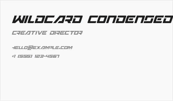 Wildcard Condensed Italic Business Card