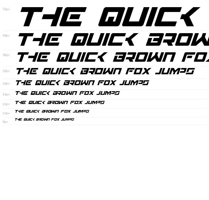 Wildcard Condensed Italic Waterfall