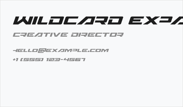 Wildcard Expanded Italic Business Card