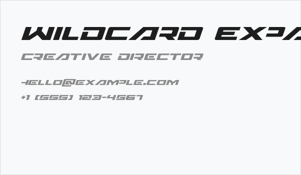 Wildcard Expanded Italic Business Card