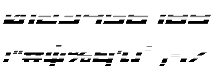 Wildcard Gradient Italic Font OTHER CHARS