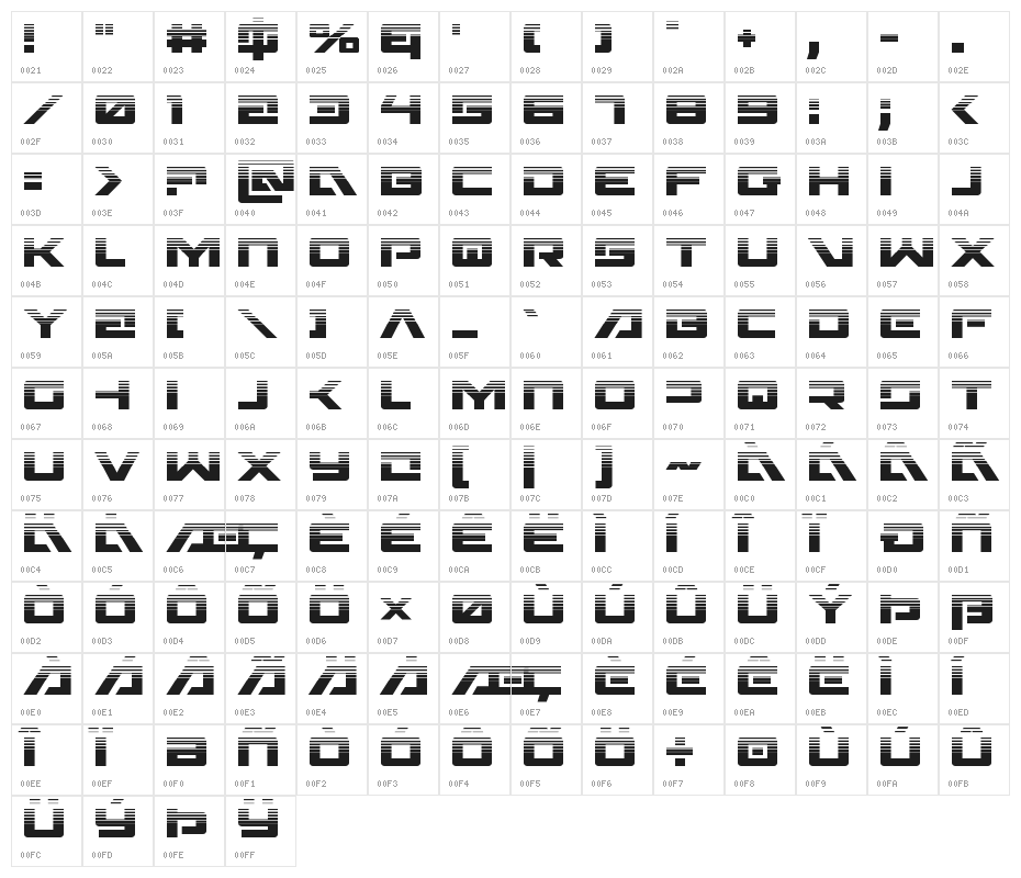 Wildcard Halftone Character Map