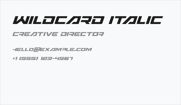 Wildcard Italic Business Card