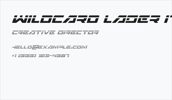 Wildcard Laser Italic Business Card