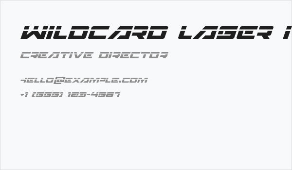 Wildcard Laser Italic Business Card
